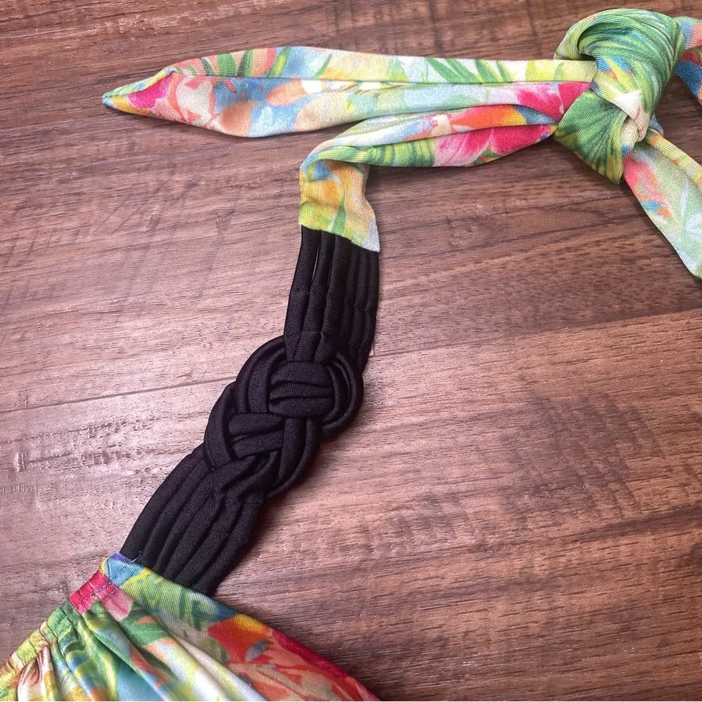 Victoria’s Secret Miraculous Bombshell Bikini Swim Top Tropical Push-up Size 36C - Picture 5 of 13